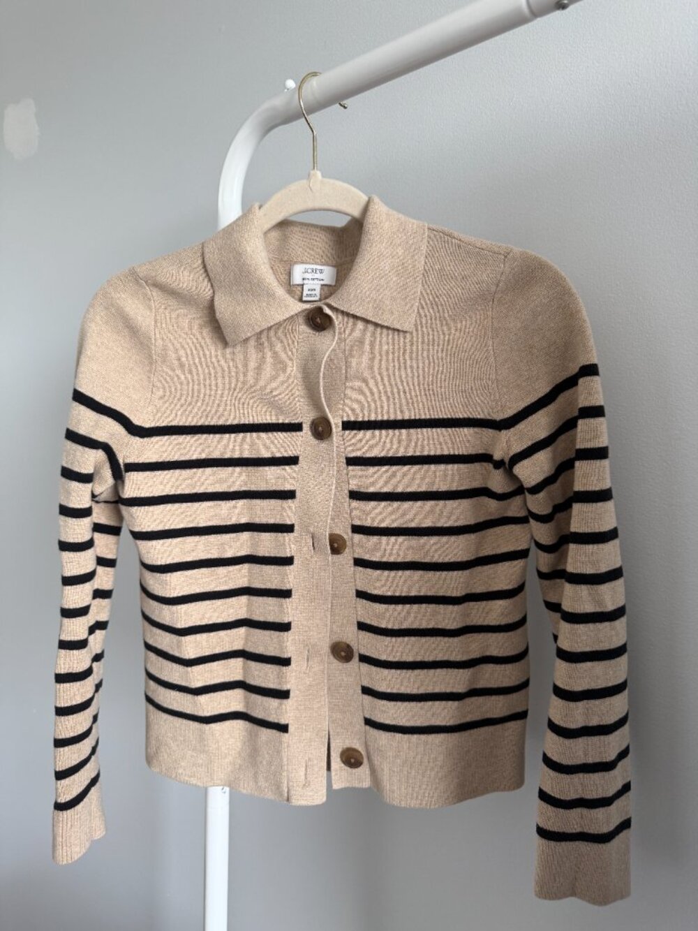 J.Crew Striped Cardigan sweater 100% cotton